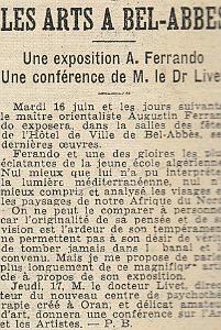 AUGUSTIN FERRANDO 1880-1957 (6)L'Echo d'Oran16 juin 1934